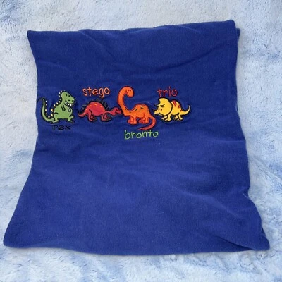Gymboree Dinosaur Trio bronto rex stego blue  cotton baby receiving blanket 2002 - Image 1 of 3