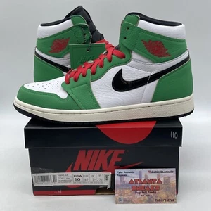 Size 10W - Air Jordan 1 Retro OG High Lucky Green White Leather (DB4612-300) - Picture 1 of 8