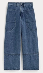 Everlane The Way-High Gardener Cropped Jean Size 24 Wide Leg Diamond Stone - Picture 1 of 12