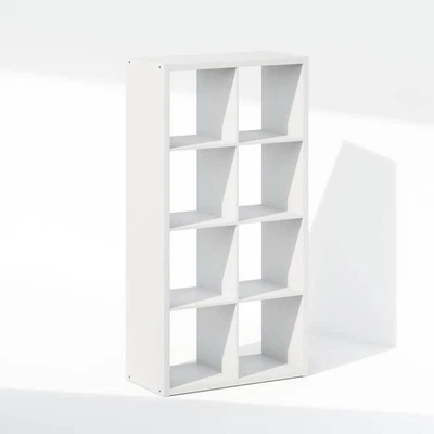 Cubic 57.91 in. Tall White Wood 8-Cube Bookcase - Image 1 of 4