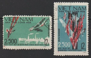1967 North Vietnam Stamps 2500th US Warplane Shot Down Scott # 474-475 Used NH - Picture 1 of 1