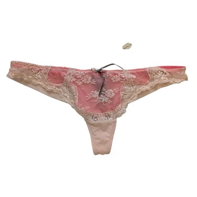 Elle MacPherson Lace Thong Size Large Cameo Rose NWT - Image 1 of 4