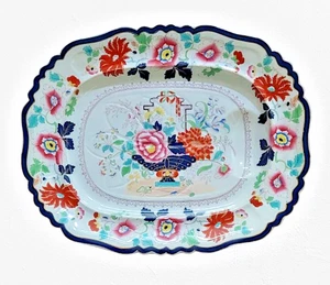 19th Century Antique English Real Ironstone China HUGE Platter 20 1/2"x16 1/2" - Picture 1 of 14