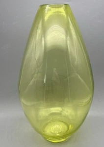 Vase vert en verre d'art fabriqué en épine de chanvre 11" de haut RARE ! ~ Magnifique ~ signé excellent état ! - Photo 1/10