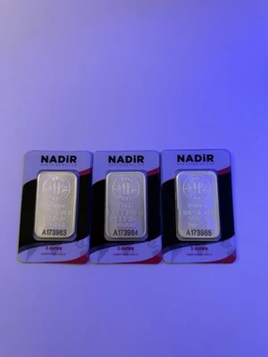 Barras de plata Nadir 1 oz números consecutivos Foto 1 de 3