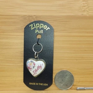 Shelby Heart Shaped Porcelain Metal Zipper Pull NOS 2005 Artistic Impressions - Picture 1 of 3