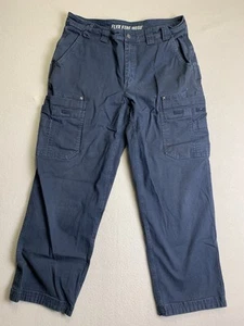 Duluth Trading Co Pants Mens 36x30 (36x28) Blue Flex Fire Hose Carpenter Cargo - Picture 1 of 8