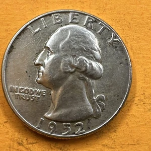 1952 D Washington Viertel Stempelglanz Stempelglanz 90% Silber kostenloser Versand - Bild 1 von 3
