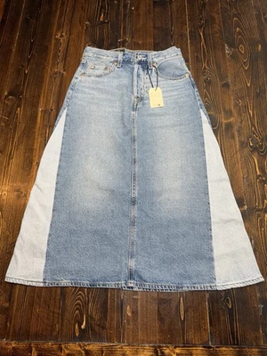 Levi's Premium Women's High Rise A-line Pieced Skirt, Midi Length, Size 24, NWT - Image 1 of 4