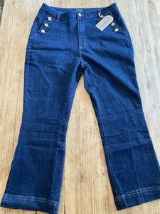 Rachel Zoe Size 12 Denim Jeans Side Buttons Boot Cut - Picture 1 of 6