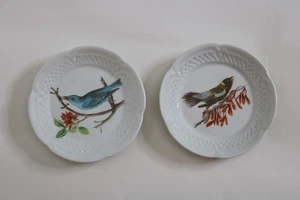 2 Berry Haute Birds Porcelain Louis Lourioux France 5.5" Canape Plate - Picture 1 of 7