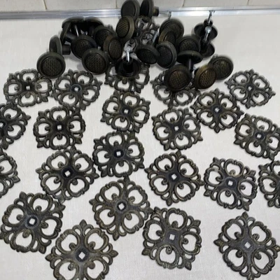 Vintage Drawer Knob Pulls & Backplates Accents 47 Pieces - Image 1 of 4