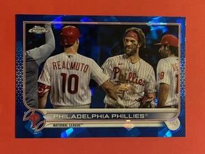 BRYCE HARPER/J.T. REALMUTO (BLUE REFRACTOR) 2022 Topps Chrome Sapphire #501 - Picture 1 of 2