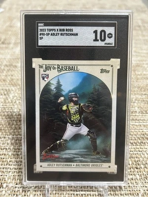 2023 Topps x Bob Ross Joy Of Baseball ADLEY RUTSCHMAN SHORT PRINT SP RC / SGC 10 - Image 1 of 2