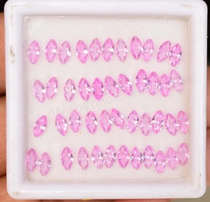 45 Pezzi Rubino Mogok Rosa Naturale 4,90 MM Marquise Certificato Gemma Sciolta - Foto 1 di 6