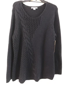 RUFF HEWN WOMENS BLACK SWEATER SIZE XL New With Tags - Picture 1 of 7