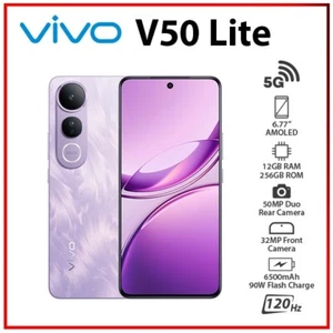 (New) VIVO V50 Lite 5G 12GB+256GB PURPLE Dual SIM Unlocked Android Cell Phone - Picture 1 of 5