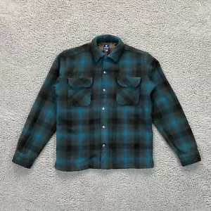 Vintage Redwood Loop Collar Flannel Shirt Women's XS Blue Japan Made Wool - Picture 1 of 10