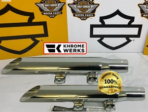 Khrome Werks 90-99 FatBoy Heritage FLSTN🔥Harley baloney Cut Slip on Mufflers - Picture 1 of 19