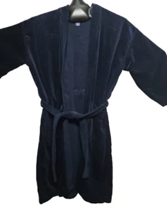 Vintage Cherokee Bath Robe Mens One Size Navy Blue Terry Cloth Cotton - Picture 1 of 21