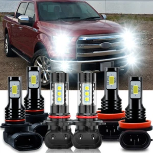 For Ford F 150 2015-2020 6500k Front LED Headlight Hi/Lo Beam + Fog Light Bulbs - Picture 1 of 12