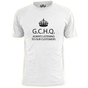 Hombre G.C,H.Q. Camiseta divertida Always Listening To Our Customers - Imagen 1 de 2