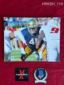 FOTO 8X10 FIRMATA KURT HINISH NOTRE DAME CALCIO! BECKETT! HOUSTON TEXANS! - Foto 1 di 1