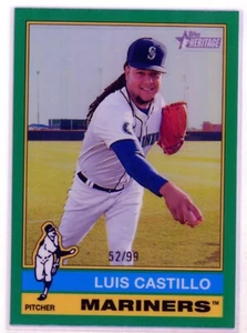 2025 Topps Heritage Luis Castillo 52/99 Chrome Baseball Card Insert - Bild 1 von 1