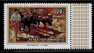 Art, Painting - Quarry Worker - Oscar Bonneville Rwanda 1969 Sc 310 MNH stamp - Picture 1 of 1