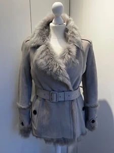 Burberry Lammfell Jacke Trench Grau FR 36 DE 34 Vollpelz innen - Bild 1 von 13