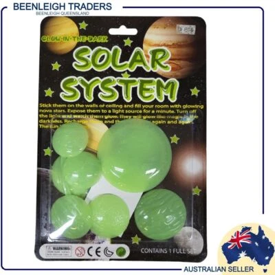 Glow In The Dark SOLAR SYSTEM All 8 Planets & Sun Brand New - image 1 of 4