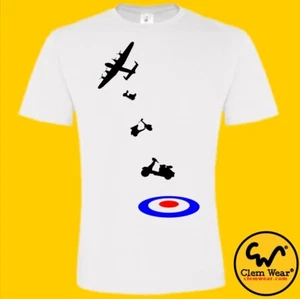 MODS Camiseta Camiseta SCOOTER Camiseta BOMBER TARGET RAF Camiseta Bicicleta MOD Retro De Colección - Imagen 1 de 10
