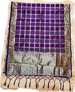 lila Indien BANARSI Patola Kunst Seide Dupatta Halstuch Schal Stola Chunri Schal NEU - Bild 1 von 6