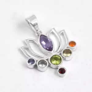 Sterling Silver Chakra Pendant, Chakra Pendant, Chakra Hearts, Silver Chakra - Picture 1 of 5