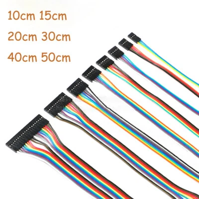 1-10 Way Dupont Cables F-F 2.54mm Ribbon Connector Wire Cable Flat  Pi - Image 1 of 4
