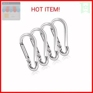 Flag Pole Ring Replacement Carabiner Clips | 4 Pcs Aluminum Alloy Flag Pole Clip - Picture 1 of 2