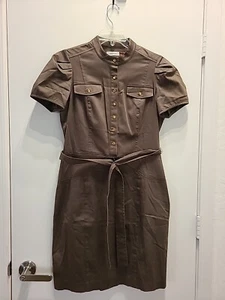 Calvin Klein CK Stretch Green Belted Casual Utility Day Dress Size 10 - Picture 1 of 9