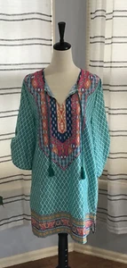 Abito donna Urban Coco nuovo con etichette taglia XL manica a palloncino cravatta collo nappe boho - Foto 1 di 11