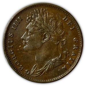 1822 Great Britain 1/4th Penny Near Almost Uncirculated XF/AU Coin #1194