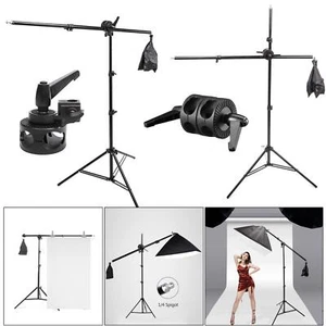 2m Light Stand with 140cm Extension Boom Arm Clamp for Photographic Lighting UK - Picture 1 of 79