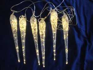NEW RESTORATION HARDWARE LUMINOUS STARLIT GLASS ICICLE STRING LIGHTS (no box) - Picture 1 of 4
