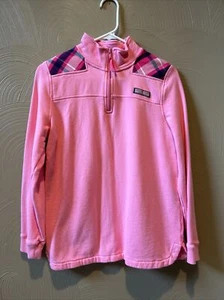 Vineyard Vines 1/4-Reißverschluss Langarm Logo Pullover rosa Sweatshirt Mädchen Gr. 16 XL - Bild 1 von 6