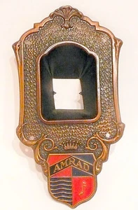 RADIO AMRAD de colección: escudo de esfera (placa frontal) y tornillos - 5" x 2 y 3/4" - Imagen 1 de 2