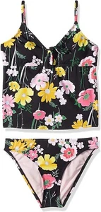 Hobie Girls' 244995 Hipster Black Flower Fields Bikini Set Swimwear Size 14 - Picture 1 of 2