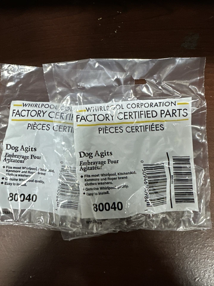 NEW OEM GENUINE WHIRLPOOL 80040 AGITATOR DOGS ( 2 PACKS) - Image 1 of 1