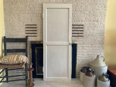 Antique Pantry Cupboard Door White Paint 2-Panel Rustic Farmhouse Vignette 20x55 Cover