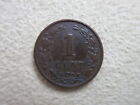 NETHERLANDS Kingdom Bronze 1 cent 1896 VF KEY DATE Low Mintage Lion Wilhelmina