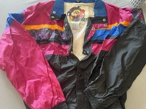 Vintage Chill Out Ruff Stuff Kids Jacket Sweat Black Purple Size XL 18 Nylon - Picture 1 of 10