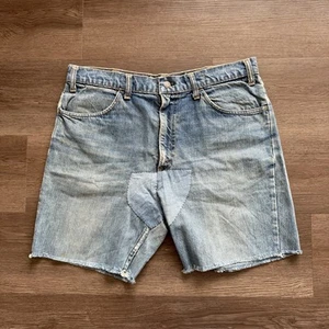 Pantalones Cortos Jeans Levis Big E De Colección Para Hombres 34 Azul Denim Naranja Pestaña Corte 6” - Imagen 1 de 10