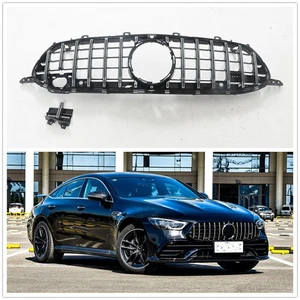 1x Front Black Mesh Grille for Mercedes Benz GT 53 63 4 DOOR Coupe 2018+ - Picture 1 of 3